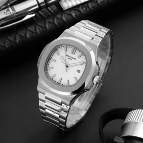 ساعت پتک فیلیپ صفحه سفید Patek Philippe Nautilus SW