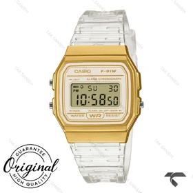 ساعت کاسیو F-91WS-7A2 اصل سفید طلایی Casio-11960-L
