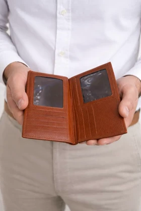 کیف پول چرم طبیعی گاوی