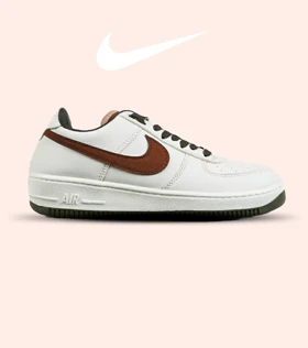 کفش مردانه و زنانه سفید قهوه ای NIKE AIR FORCE مدل 7418