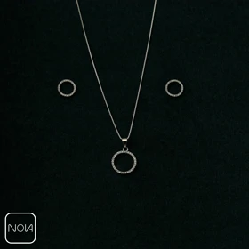 نیم ست نقره نگینی کد 651215