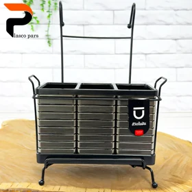 جاقاشقی آویز مستطیل 3 قلو نقره ای تایلندی بازن