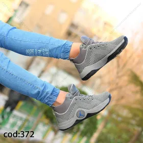 کتانی بسکتبالی طوسی آرم جردن زیره - کد 372(Ta11)