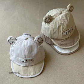 کلاه نوزادی گوشدار نقاب متحرک خرسی