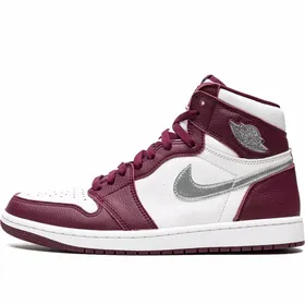کتانی نایک ایرجردن 1 زرشکی نقره ای Nike Air Jordan 1 Retro High OG Bordeaux