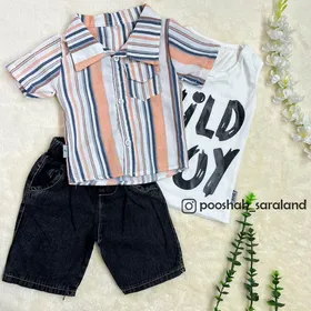 ست پیراهن رکابی شلوارک نوزاد پسرانه Wild Boy