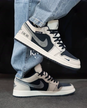 کتانی نایک جردن وان لو دیور سورمه ای Jordan 1 Low Dior Navy blue کیفیت اورجینال