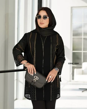 مانتو کتی مجلسی ترکیبی ژاکارد ( سایز بزرگ دارد)