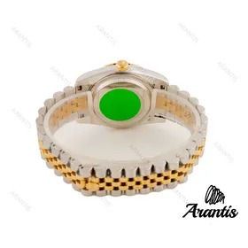 ساعت رولکس دیت جاست مردانه دورنگ طلایی صفحه مشکی m-4363