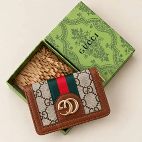 کیف کارت زنانه طرح گوچی (GUCCI) (عسلی)