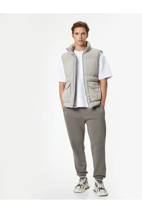 شلوار ورزشی Jogger با دور کمر توری و جزئیات جیب 5WAM40002MK