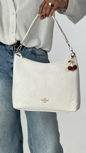 کیف دوشی آویز آلبالو  coach  کد 1100368 (سفید)