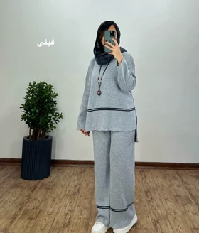 ست تونیک و شلوار بافت آتیه