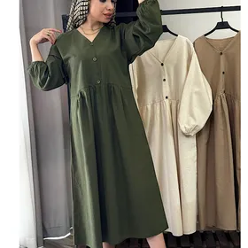 پیراهن بلند زنانه مجلسی کفتان لینن