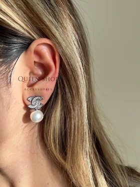 گوشواره شنل با آویز مروارید