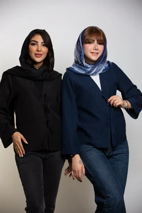 کت زنانه پاپیونی استریپ