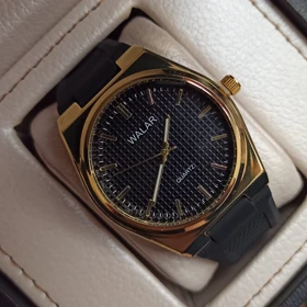 ساعت مچی مردانه والار طرح تیسوت صفحه مشکی قاب طلایی