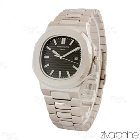 ساعت پتک فیلیپ ناتیلوس مردانه نقره ای صفحه مشکی 105396