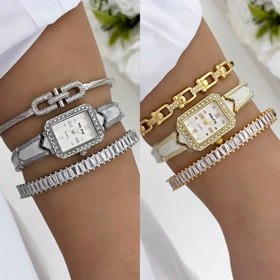 ساعت بند سرامیکی صفحه مستطیل زنانه 943