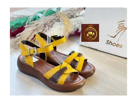 صندل چرم لژدار تابستانی طبی زنانه کد(131)