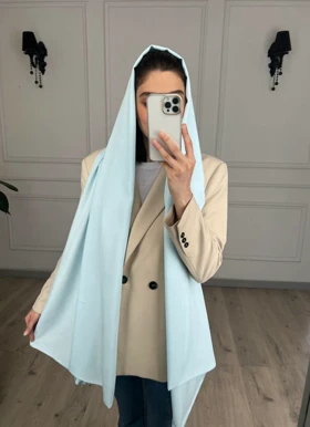 شال لینن نخ آبی آسمانی