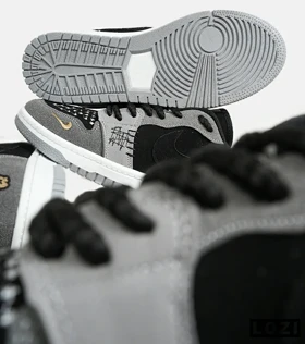 کفش کتانی مردانه و زنانه مشکی طوسی نایک NIKE jordan Vodoo