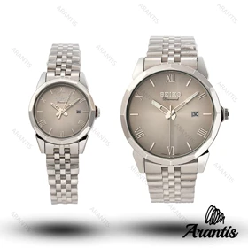 ساعت ست سیکو Diamond سیلور صفحه طوسی s-10188