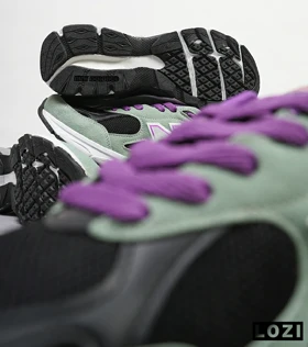 کفش کتانی سبز مشکی بنفش NEW BALANCE 990