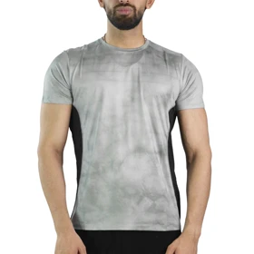 تیشرت ورزشی رانینگ مردانه مدل 9130 طوسی روشن