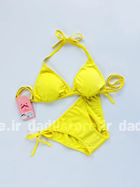 بیکینی کاپ متحرک زرد ساده