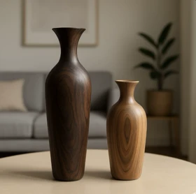 گلدان چوبی مینیمال