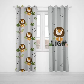 پرده پانچی اتاق کودک برند مینوریا کیدز طرح حیوانات کد p-149