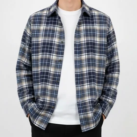 پیراهن پشمی چهارخانه گرم دار قواره باکسی استایل گرم و شیک مناسب زمستان 1404