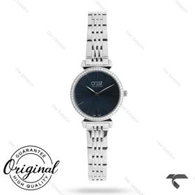 ساعت کرست زنانه 9038-2 صفحه مشکی بند استیل Crest-11233-L