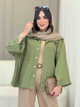 مانتو پانچ تک جیب پشت پیله