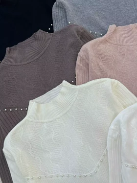 پلیور بافت سینه مروارید کد 5303