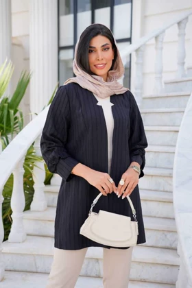 کت جلو باز غزن دار مدل پری