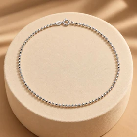 زنجیر تک گوی‌دار ظریف ژوپینگ نقره ای