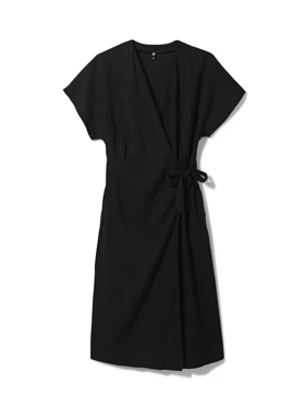 پیراهن لینن مشکی DR513