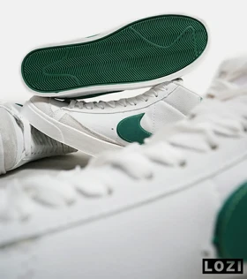 کفش کتانی ساق‌دار مردانه و زنانه سفید سبز Nike Blazer Low 77