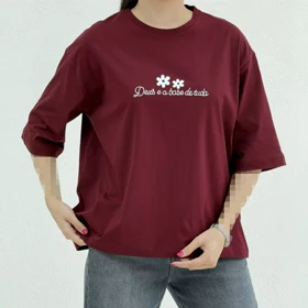 تیشرت باکسی زنانه یقه گرد دو رنگ