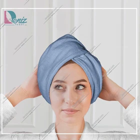 حوله سر طرح ساده مدل کلاه پیچ رنگ نقرابی تیره
