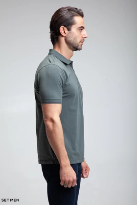 تیشرت یقه دار نیم زیپ