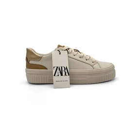 کفش کتانی دخترانه زارا مدل sneaker zara - 0071_Creamy
