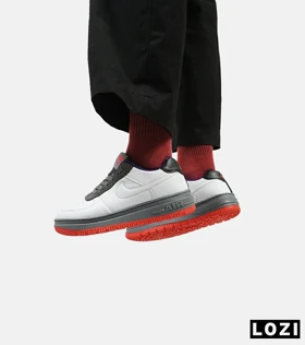 کفش کتانی مردانه و زنانه سفید طوسی نایک NIKE AIR FORCE