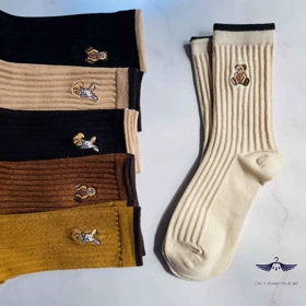 جوراب ساق بلند کبریتی گلدوزی برند شایسته
