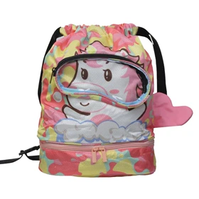 کوله و شوزبگ شنای بچگانه مدل Dino Bag-404F0691 (صورتی زرد)