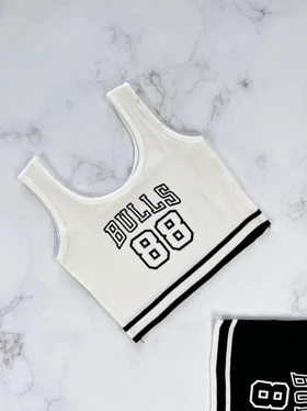کراپ تاپ بافت طرح Bulls 88