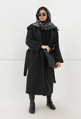 پالتو فوتر 2دکمه یقه ایستاده آستر دار@ کد1004814