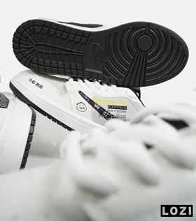 کفش کتانی مردانه و زنانه سفید طوسی مشکی NIKE travis scott